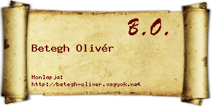 Betegh Olivér névjegykártya